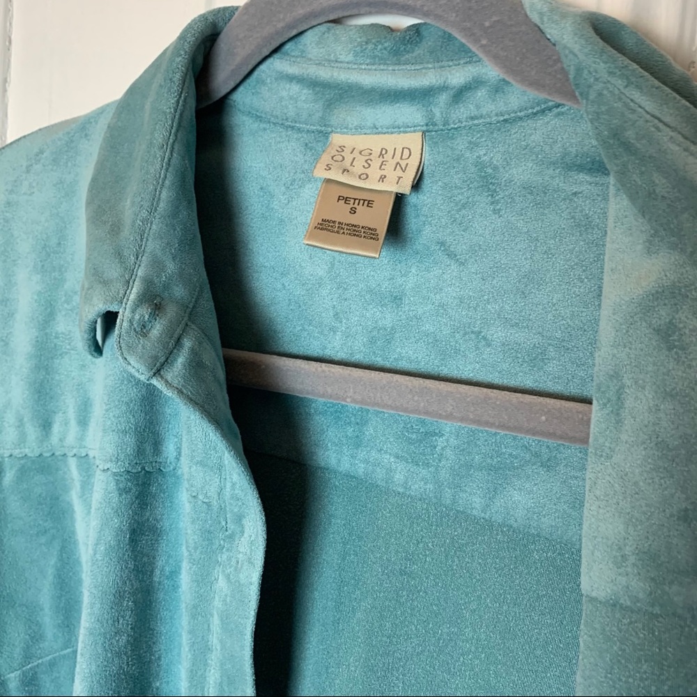 π Turquoise Faux Suede Top - Picture 8 of 12